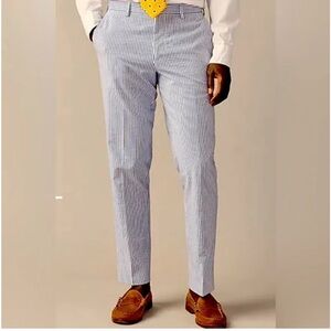 J Crew blue white pinstripe cotton pant classic style size 34x30